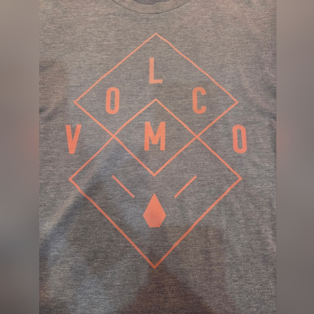 Volcom Gray and Orange Short Sleeve Tee
